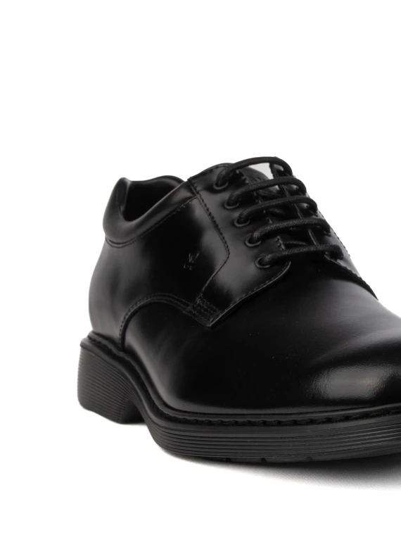 Derby H576 nero in pelle liscia