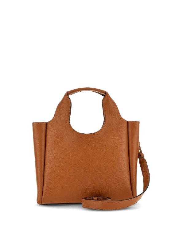 Shopping bag piccola H-Bag in pelle martellata