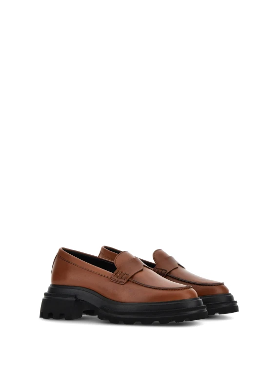 Mocassino H674 cognac in pelle