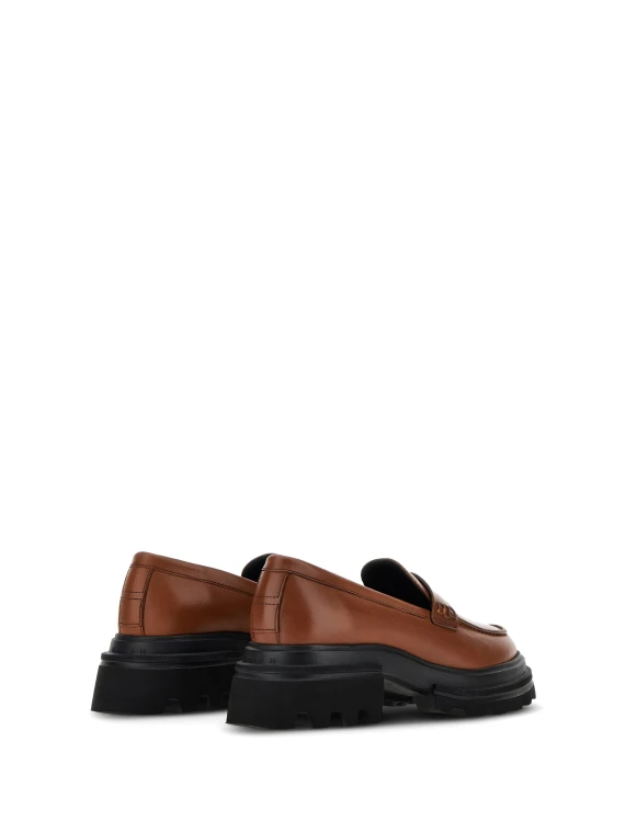 H674 cognac leather moccasin