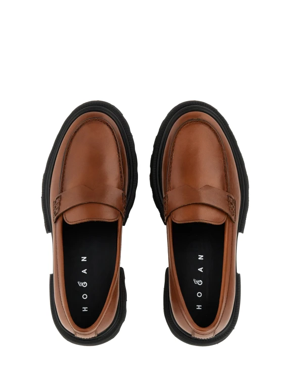 H674 cognac leather moccasin