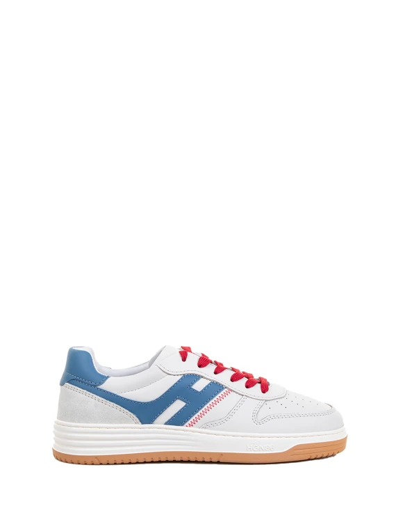 Sneaker H630 men in light blue and orange leather