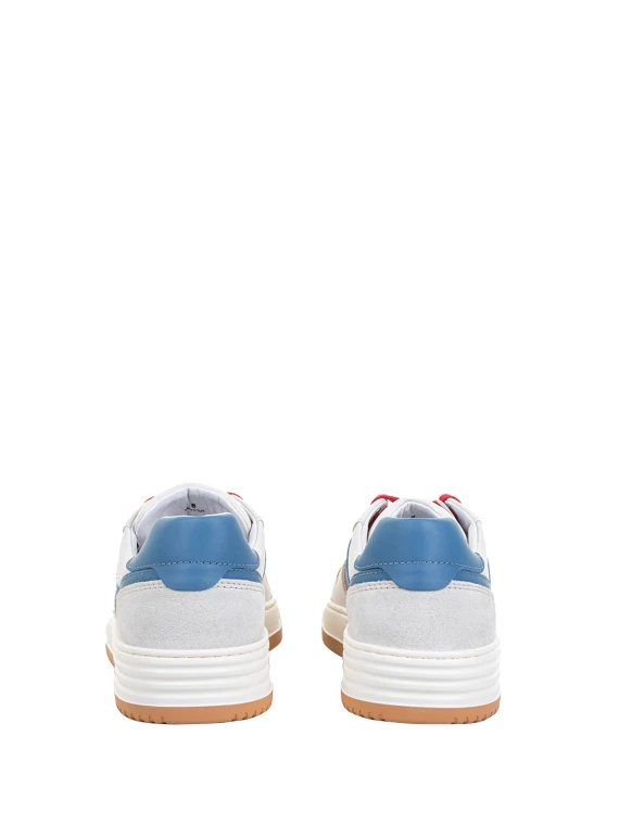 Sneaker H630 men in light blue and orange leather
