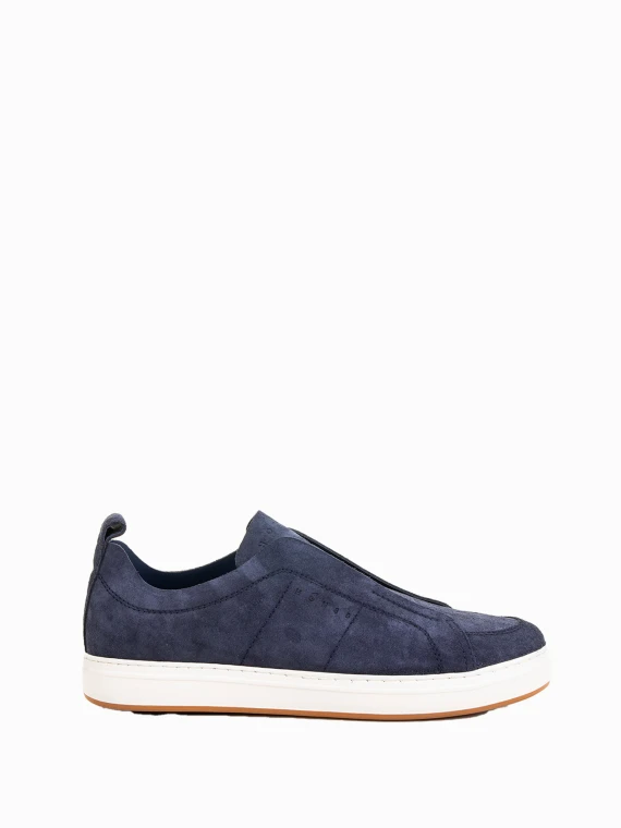 H-TV Men's Navy Blue Suede Sneaker