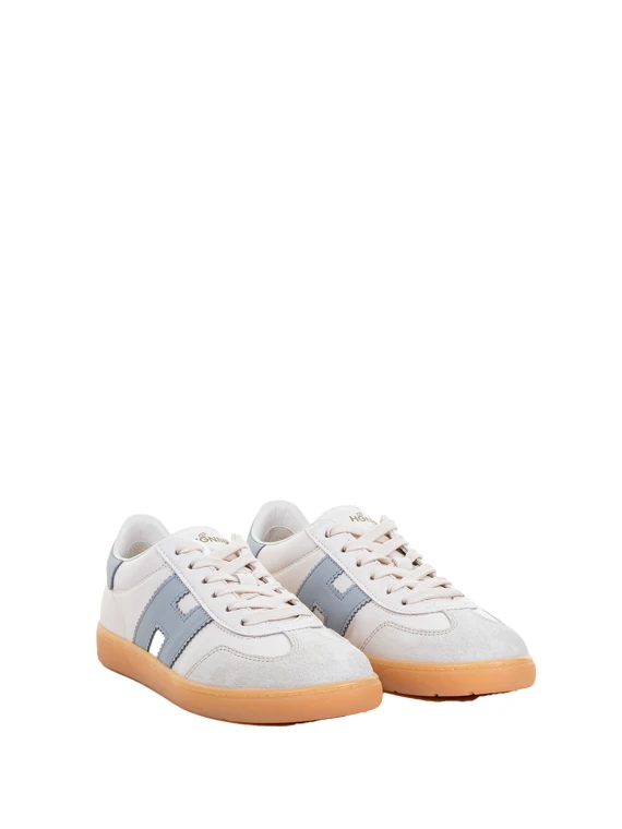 Sneaker Cool donna bianco celeste in pelle