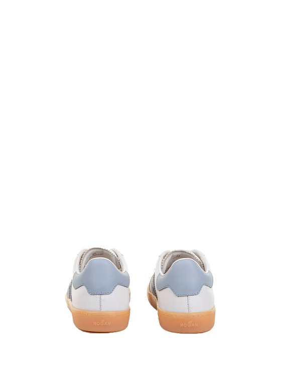 Sneaker Cool donna bianco celeste in pelle