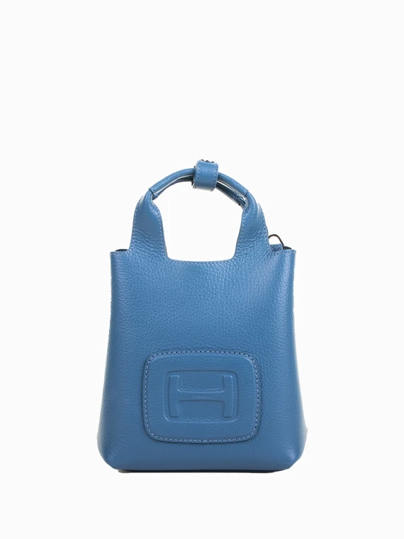 H-Bag mini shopping bag in hammered leather