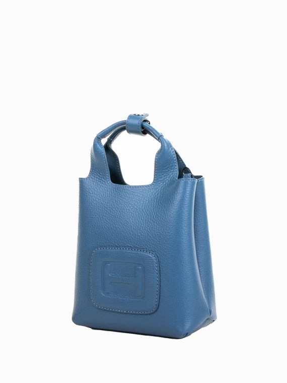 H-Bag mini shopping bag in hammered leather