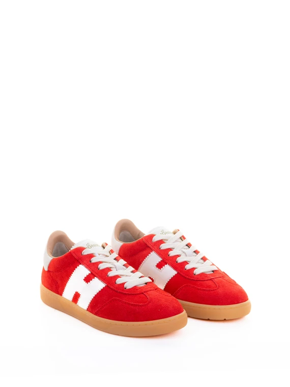 Sneaker Cool donna rossa in pelle e suede