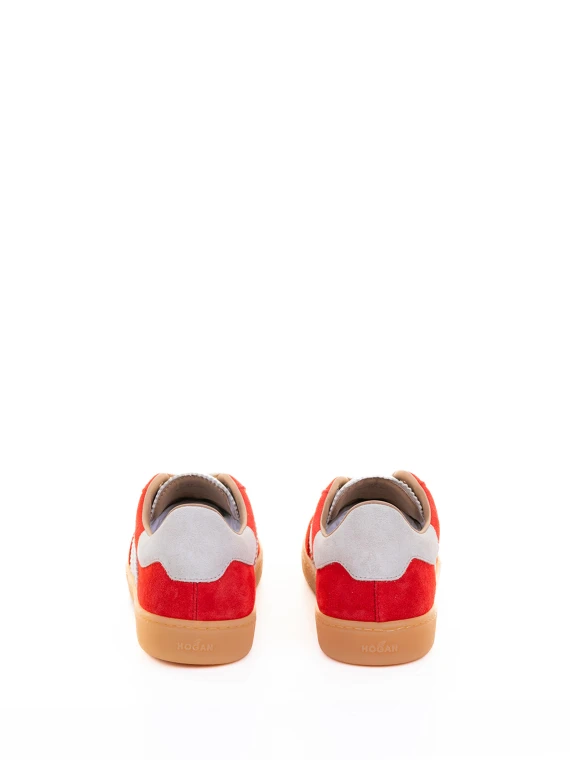 Sneaker Cool donna rossa in pelle e suede