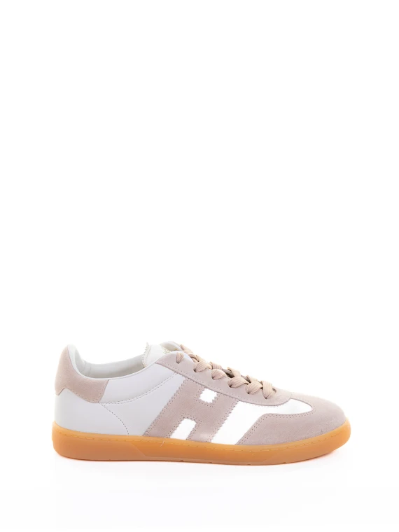 Sneaker Cool women white pink in leather and suede