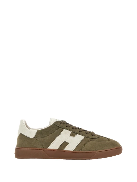Sneakers in pelle scamosciata verde