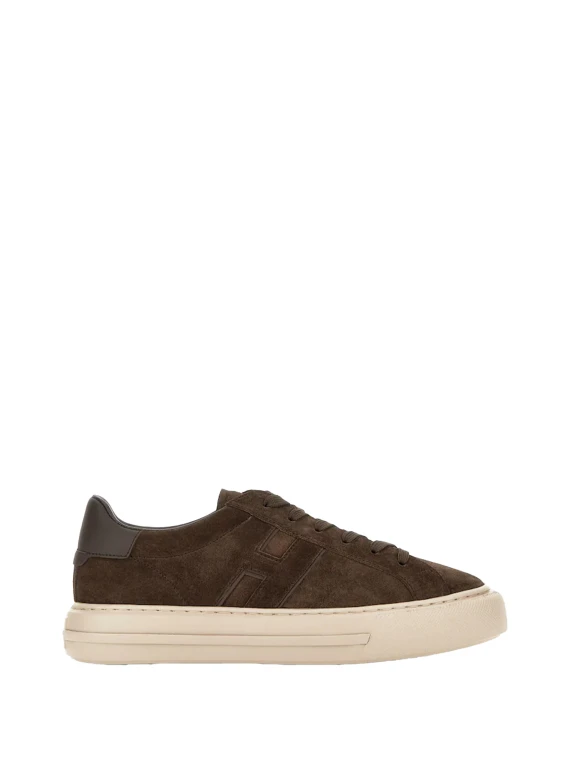 Sneakers in pelle scamosciata marrone