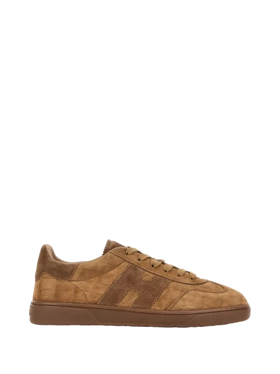 Sneakers in pelle scamosciata beige