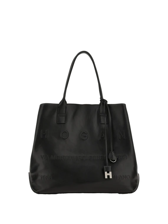 Black leather bag