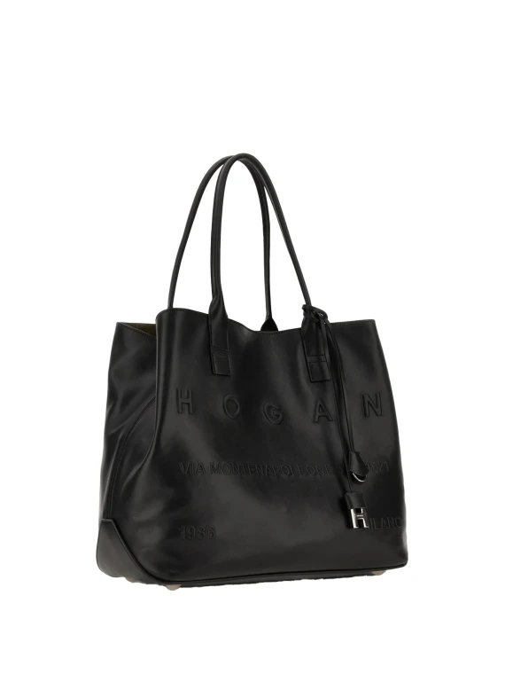 Black leather bag