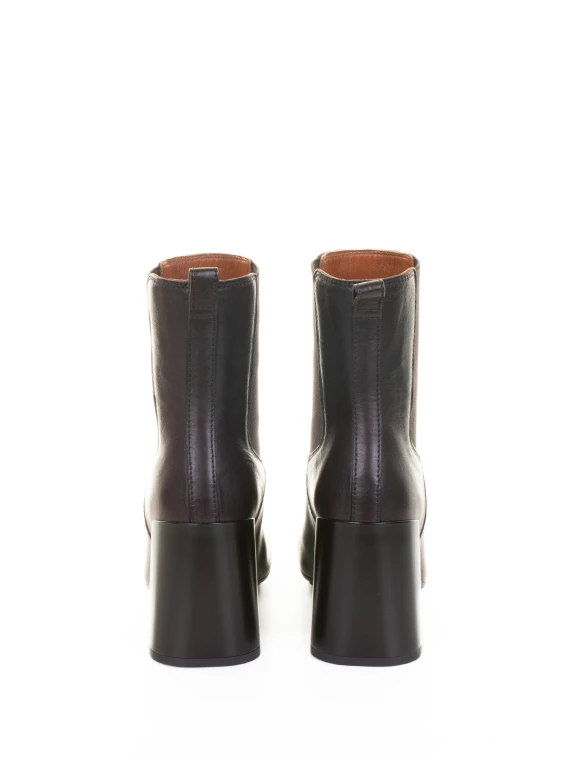 dark brown leather ankle boot