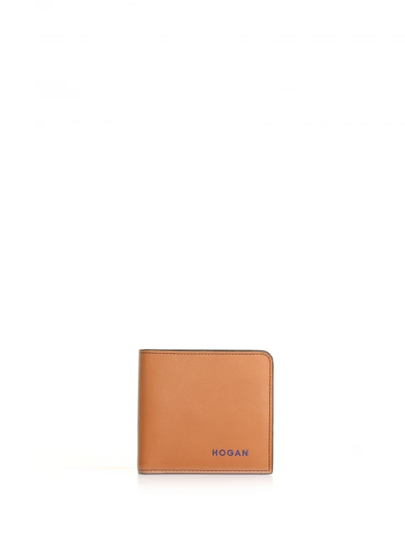 Leather wallet with logo