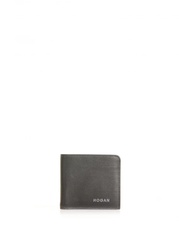 Leather wallet with logo