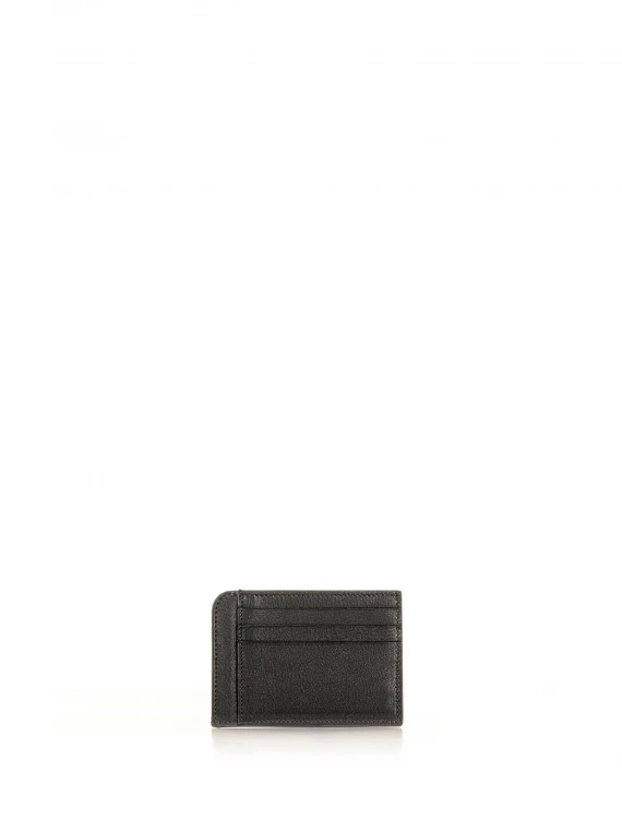 Leather card holder with logo