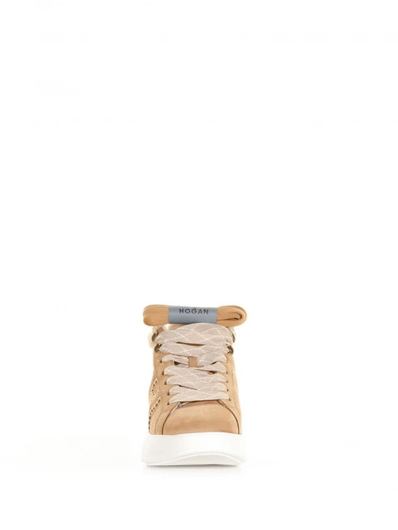 Sneaker Rebel in suede con ecopelliccia