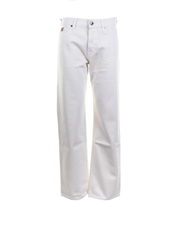 Pantalone donna bianco straight leg