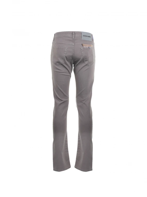 Chalk-colored slim fit trousers