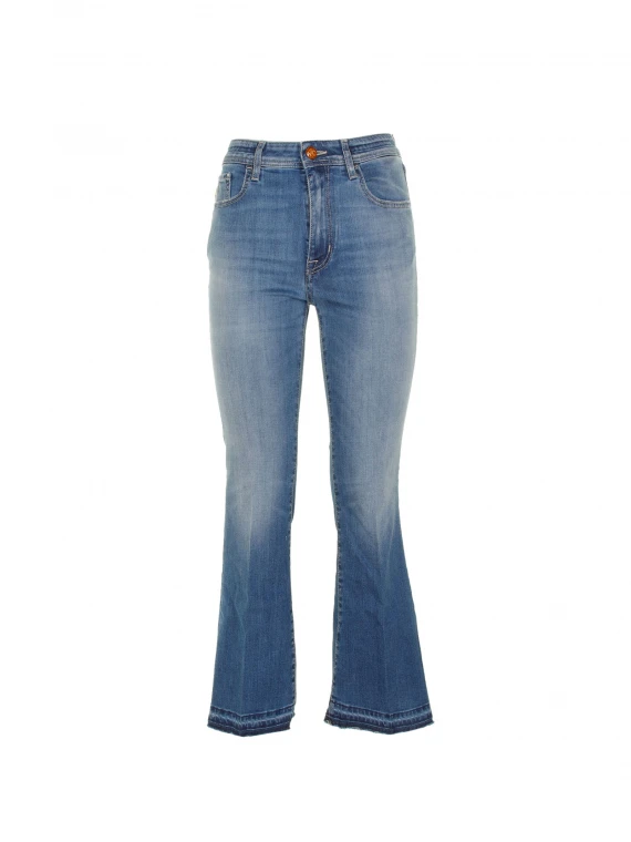 Flared high-waisted jeans