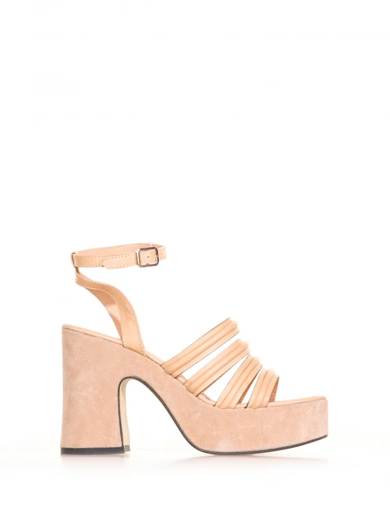 Platform suede sandal