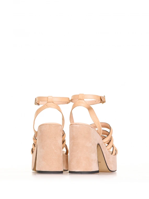 Platform suede sandal