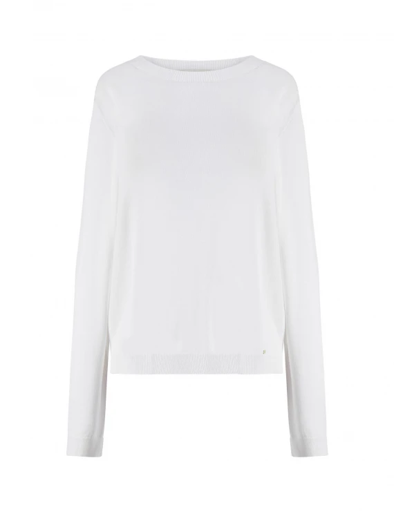 White crew neck sweater