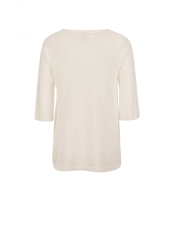 T-shirt bianca con maniche 3/4