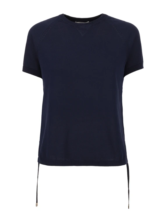 Blue Lace Up T-Shirt