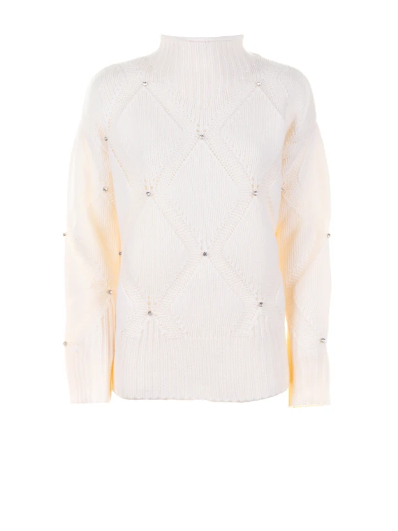 Maglia lupetto bianca donna