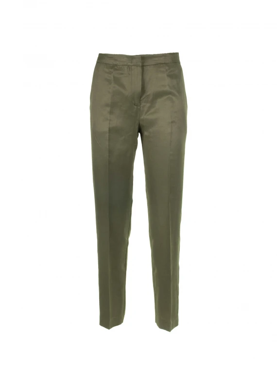 Military green slim trousers