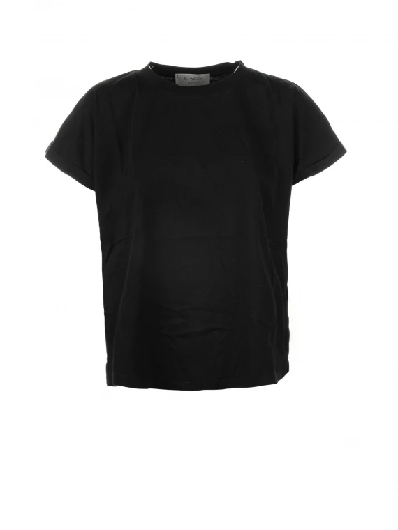 Black crew-neck t-shirt