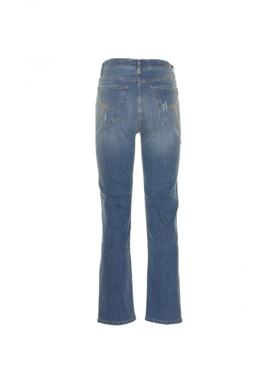 Wide leg high waisted jeans