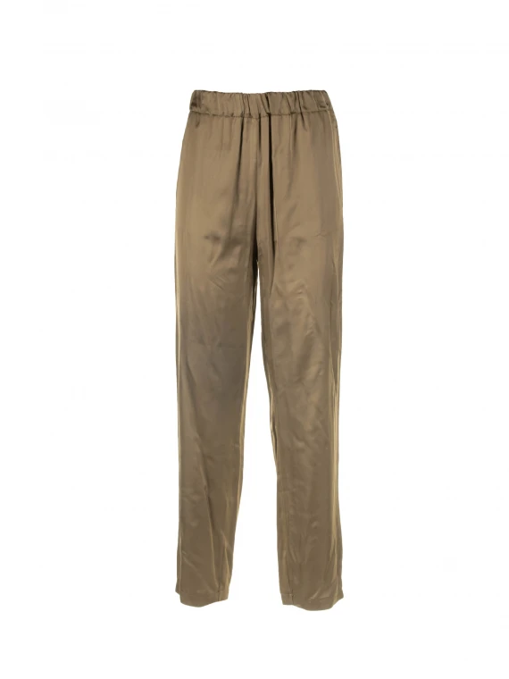 High-waisted trousers with elastic