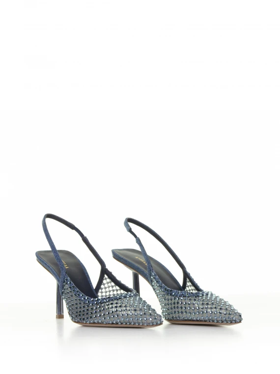 Décolleté slingback Gilda gioiello a rete