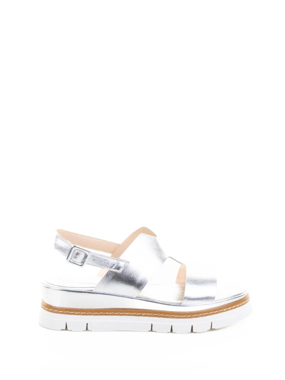 Silver Leather Sandal