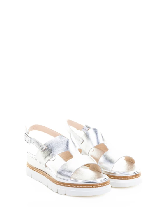 Silver Leather Sandal