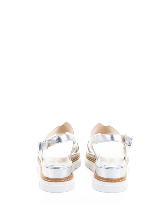 Silver Leather Sandal