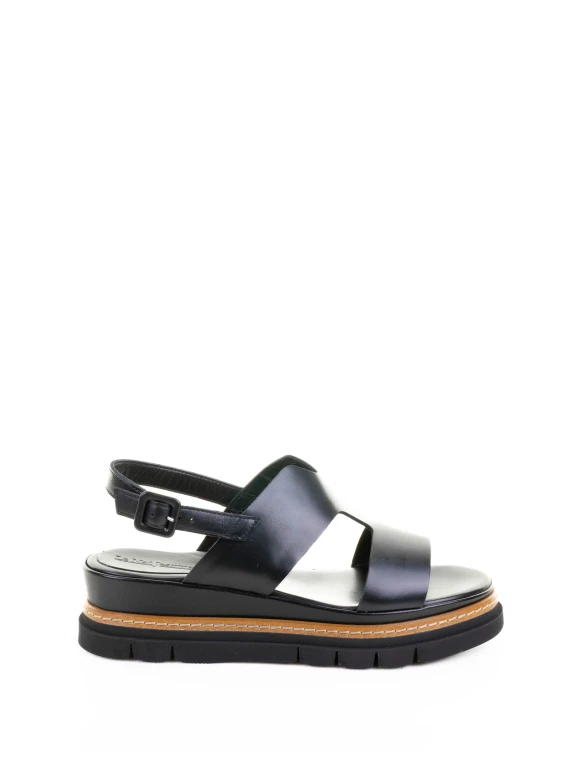 Black leather sandal