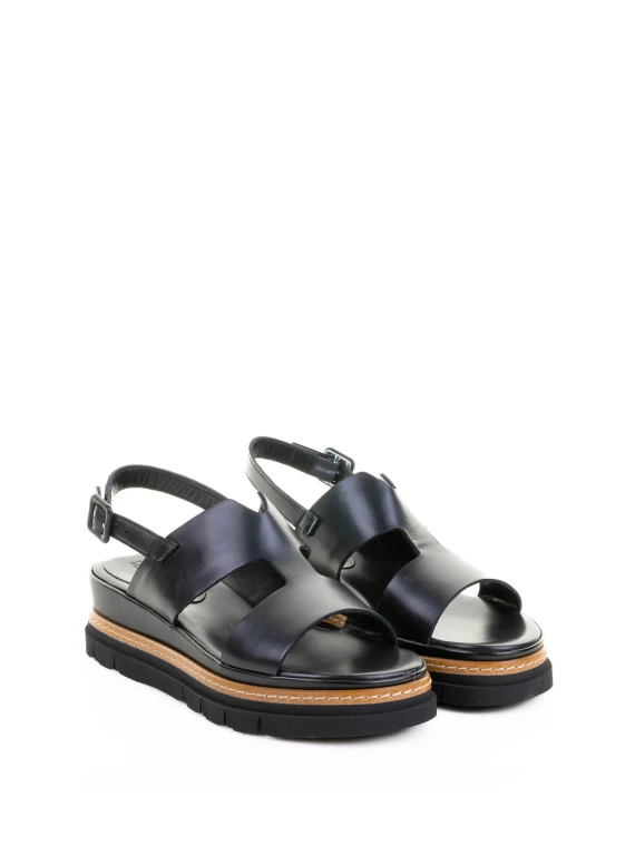 Black leather sandal