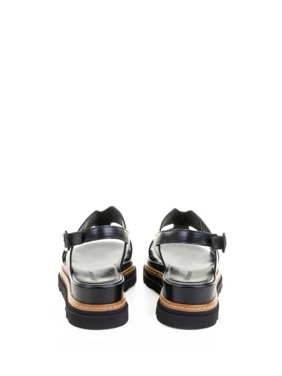 Black leather sandal