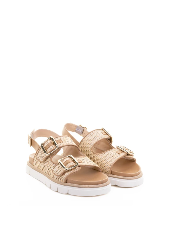 Beige Raffia Sandal