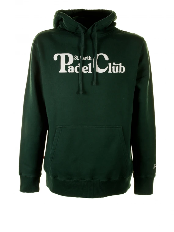 Green "padel" hooded sweatshirt