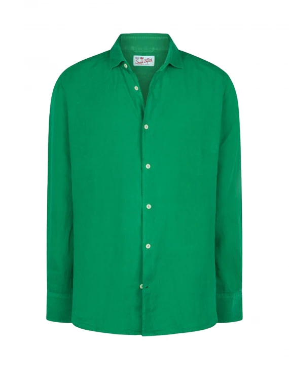 Green Pamplona shirt in linen