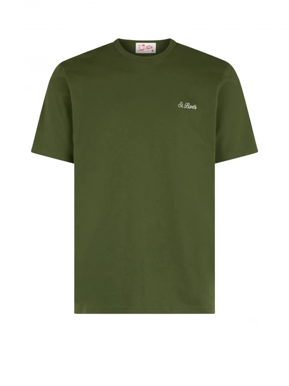 Military green T-shirt with logo