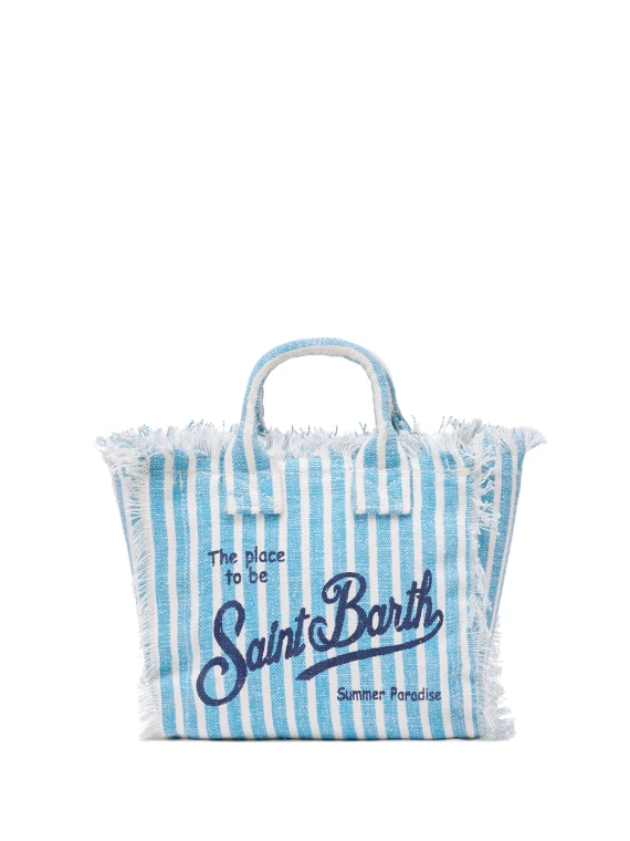 Mini Vanity Bag in Striped Linen